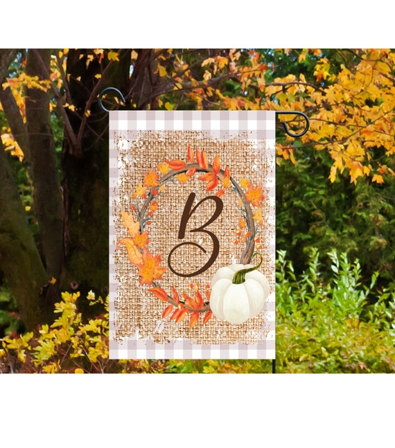 PNG, Autumn Garden Flag, Fall Garden Flag, SublimationDesign, Transfer File, Digital File, Rustic, Country, Pumpkins, Harvest Flag, Monogram