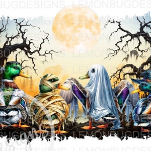 Halloween Mallard Duck Png: Mummy, Witch, Ghost (Digital Download)
