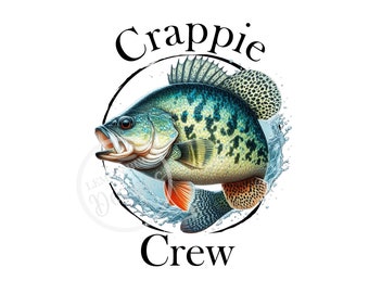 Crappie Crew PNG: stampabile per la pesca (download digitale)