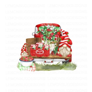 Spring Strawberries, Sublimation, Transfer File , PNG, Digital File, digital download, Printable Art, Strawberries PNG, Strawberry Truck PNG