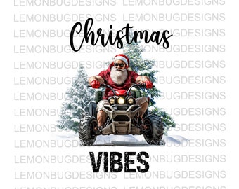 Père Noël VTT Noël PNG : conception numérique (téléchargement numérique)