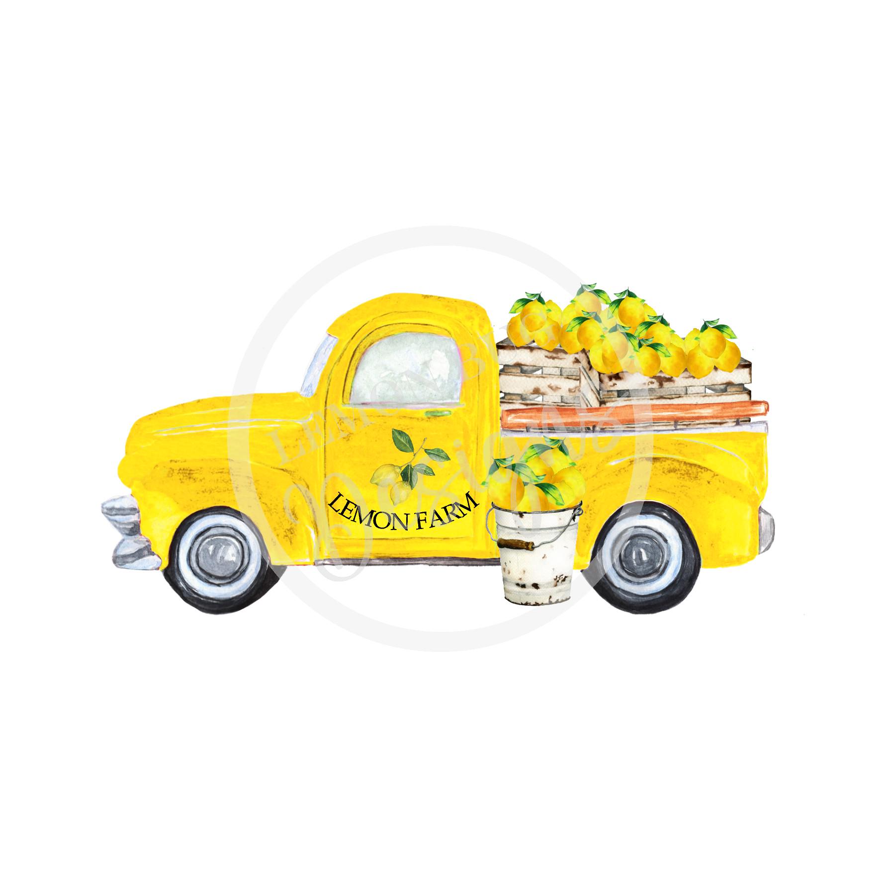 Limoni Truck Decorativo Vintage - Camioncino Con Mini Limoni Per Cucina E Casa