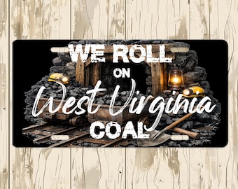 West Virginia Coal Miner Vanity Plate PNG: WV Roots Design (Digital File)