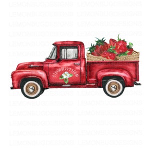PNG, Spring Strawberries, Sublimation, Transfer File , PNG, Digital File, digital download, Printable Art,Strawberries. Strawberry Truck