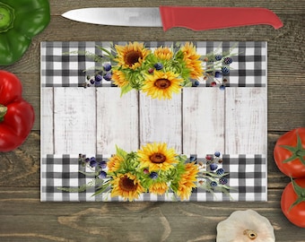 Sunflower Farmhouse Cutting Board Design: Rustic Kitchen Decor (Digital File)