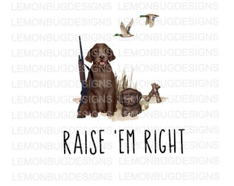 Duck Hunting PNG: Labrador Puppies Graphic (Digital Download)