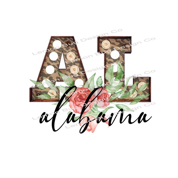 State Abbreviation Alabama Sublimation File Digital Etsy