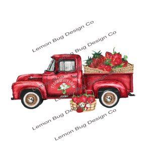 Spring Strawberries PNG, Sublimation, Transfer File , Digital File, digital download, Printable Art,Strawberries png, Strawberry Truck png