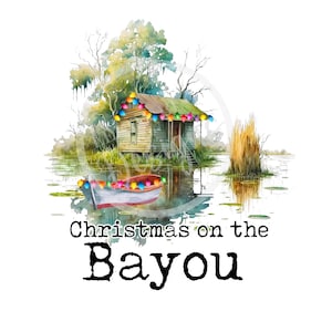 Christmas on the Bayou png, Louisiana png, vissen png, digitale download, sublimatie png, afdrukbare kunst