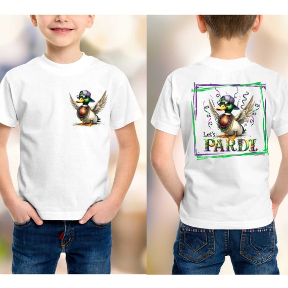 Mardi Gras Duck PNG: Let's Pardi T-Shirt Design (Digital Download)