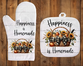 Wildflower Potholder & Oven Mitt PNG: Kitchen Printable Art (Digital File)