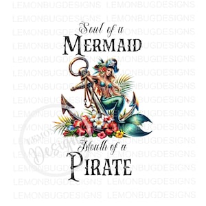 Âme d'une sirène png, pirate png, thérapie à l'eau salée PNG, sirène PNG, téléchargement numérique, eau salée png, sublimation png