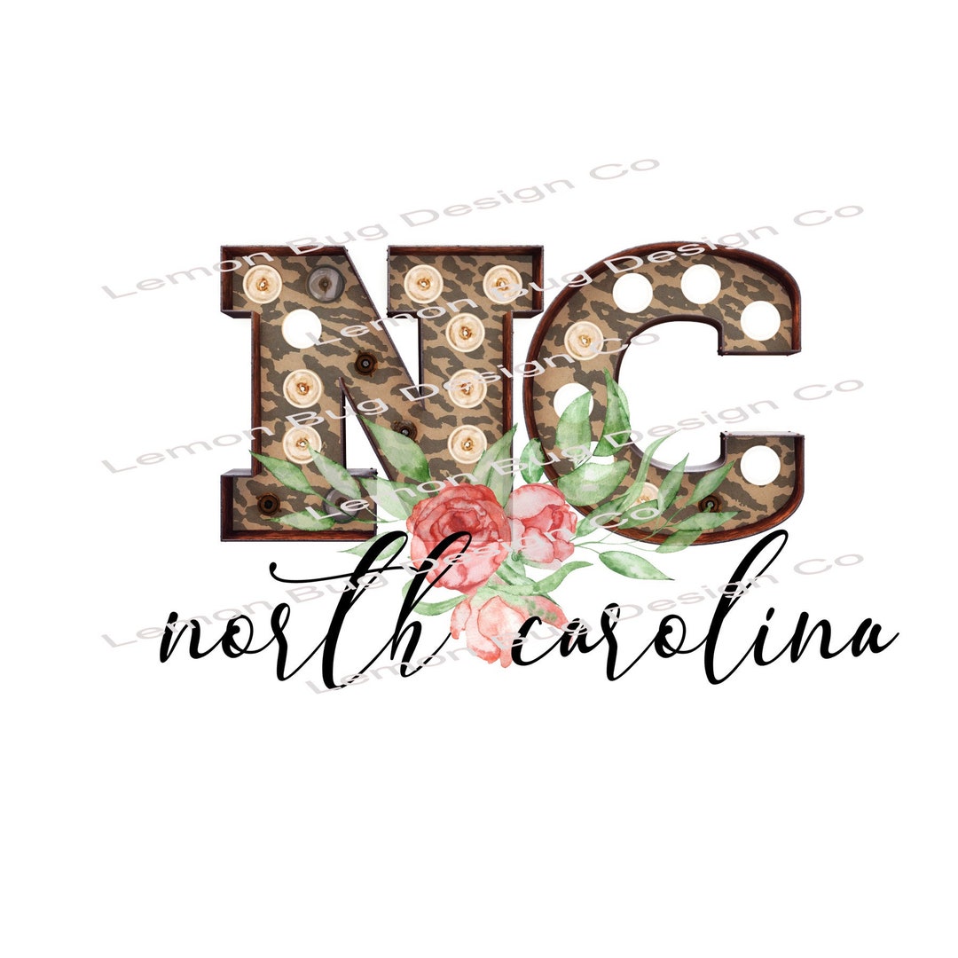 State Abbreviation north Carolina Sublimation File Digital Etsy
