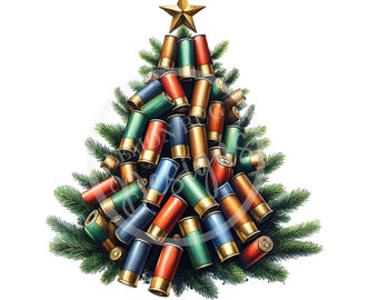 Shotgun Shell Christmas Tree png, clipart świąteczny png, Boże Narodzenie png, pobieranie cyfrowe