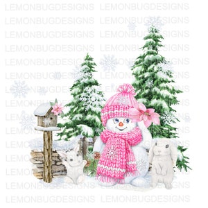 PNG, Pink Christmas, Snow Girl, Sign Design, PNG, Christmas png, Farmhouse, Rustic, Country Christmas, Rustic Christmas,  Printable Art