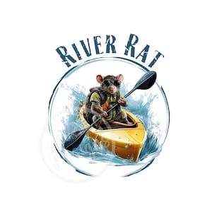 River Rat png, Kayak Therapy PNG, White Water PNG, Digital Download, Kayaking png, sublimation png