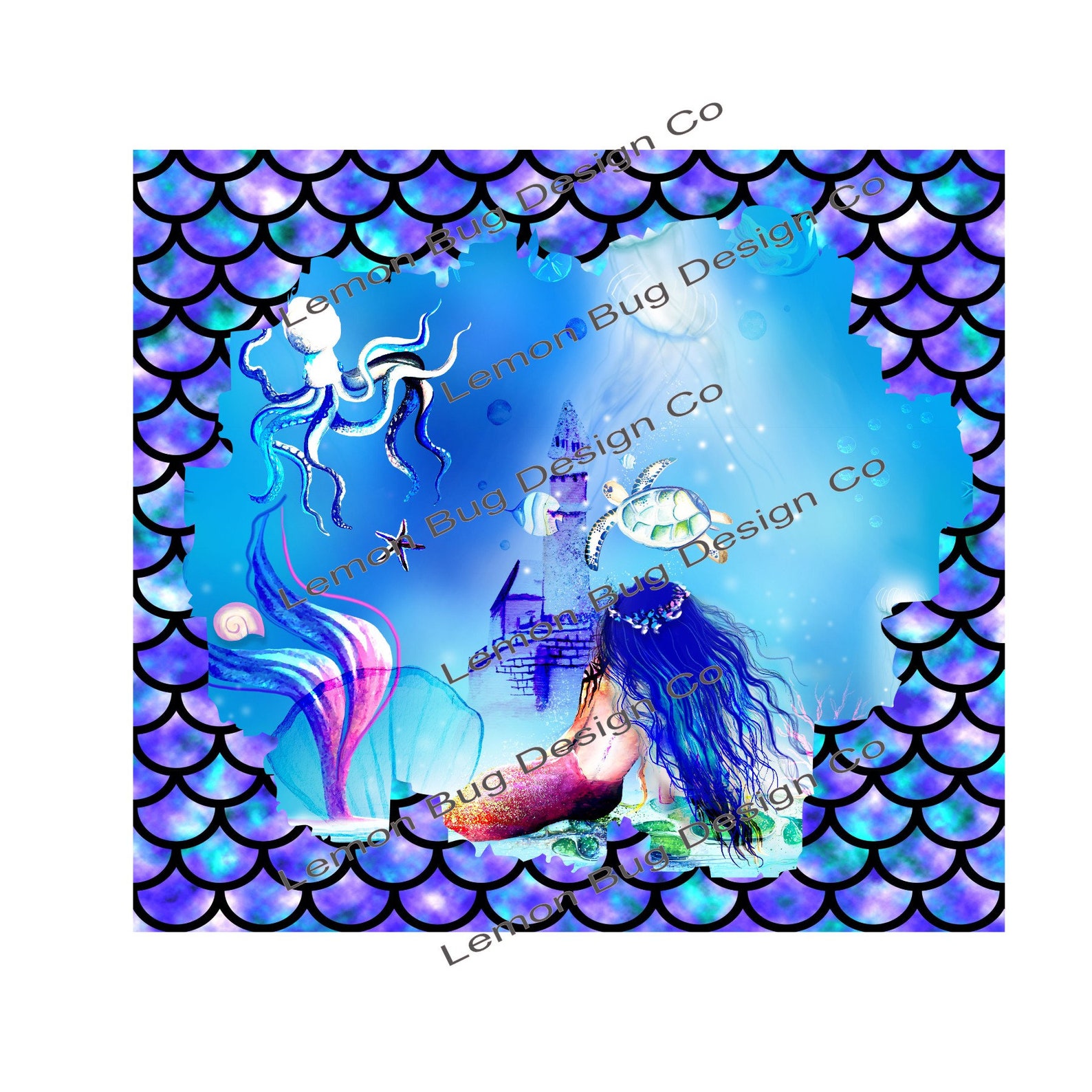 Download Mermaid Beach Scene 20 oz. Tumbler Design for Sublimation ...