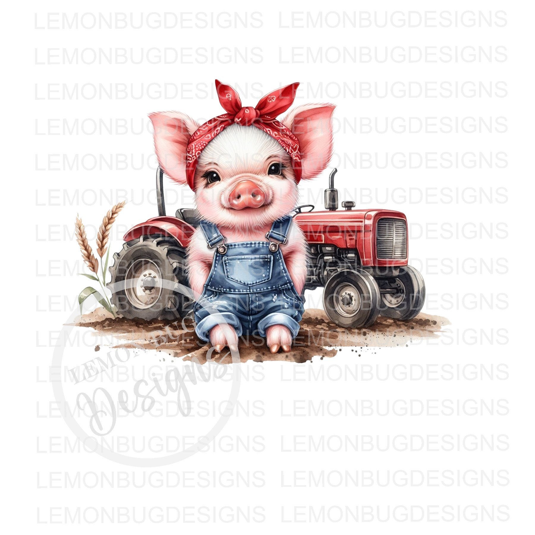 Cute Country Pig PNG, Pig png, Farm png, Digital Design, Sublimation Design, DTF, DTG