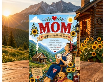 Happy Mother's Day Mom PNG; Country Mom png, Print Your Own  (Digital Download)