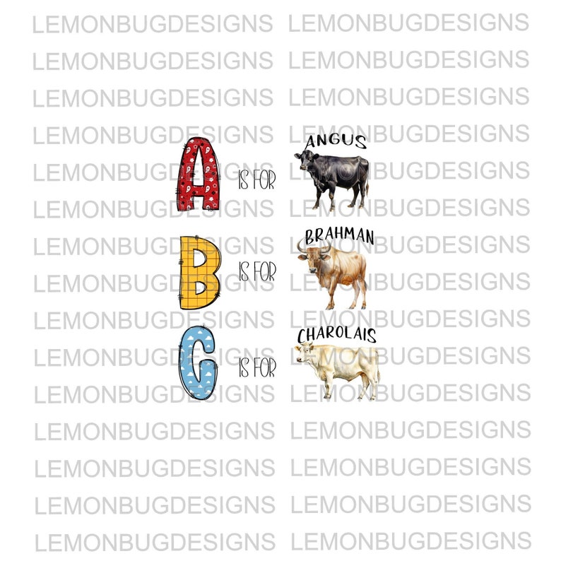 Cowboy Angus PNG: Western Alphabet, Sublimation Design (digital ...