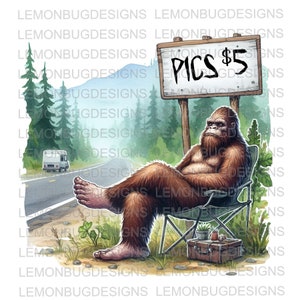 Hillbilly Bigfoot PNG: Squatch Sublimation Image (Digital Download)