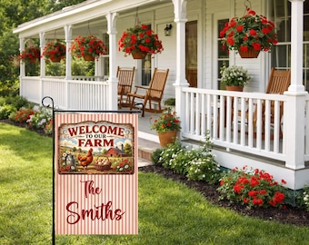 Welcome to Our Farm Garden Flag PNG: Chicken Sublimation (Digital File)