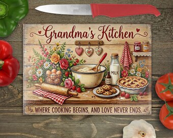 Cutting Board, Kitchen Decor, Grandma's Kitchen, Rustic Decor, Sublimation File, Country Kitchen, Farmhouse Kitchen, Country Decor