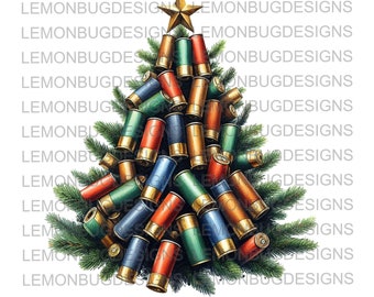 Shotgun Shell Christmas Tree png, clipart świąteczny png, Boże Narodzenie png, pobieranie cyfrowe
