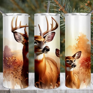 Cerf et biche design png, 20 oz droites, chasse au cerf PNG, Buck png, sublimation, art imprimable