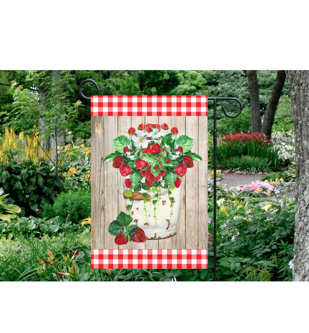Strawberry Garden Flag PNG Sublimation Digital Download - Etsy