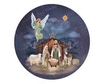 PNG, Christmas Nativity Scene PNG, Christmas png, Farmhouse Christmas PNG , Country Christmas png , Rustic Christmas,  Printable Art