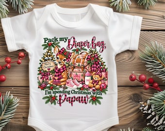 Christmas with Mamaw and  Papaw PNG: Deer, Camo Diaper Bag (Digital Download)