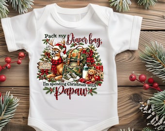 Christmas with Mamaw and  Papaw PNG: Deer, Camo Diaper Bag (Digital Download)