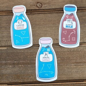 Sabores del signo de agua y leche del zodíaco Pegatina