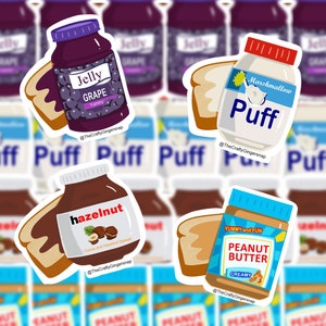 Creme per la colazione: nocciole, marshmallow puff, gelatina d'uva e burro di arachidi