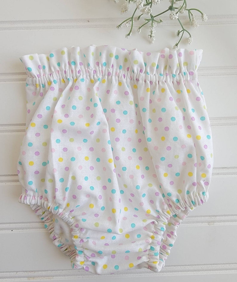 Baby girl cover diaper colorful dots Easter day bunny bloomers bummies