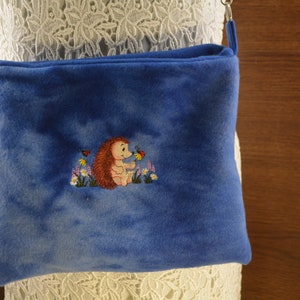 Hedgehog Lady bug,  Hedgehog or Guinea Pig Carry Bag. Embroidered Bag, Ready to Ship Hedgehogs snuggle sack,  hanging pouch purse carry.