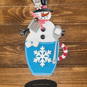 Hot cocoa, snowman, cup, snowman in a cup, DIY or painted