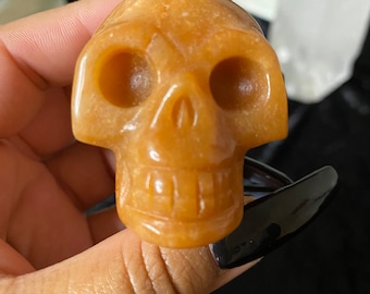 Orange Calcite Skull