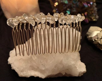 Clear Quartz Wire Wrapped Hair Clip