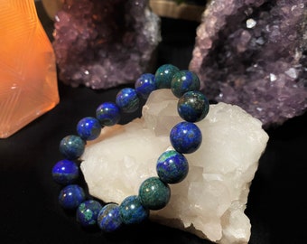 Pulsera Curativa Malaquita Azurita 12mm