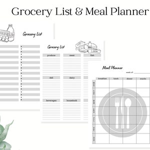 Printable Weekly Meal Planner: Grocery List, Meal Prep (PDF Download)