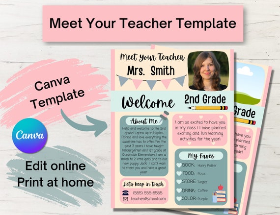 Meet Your Teacher Template Editable Meet Your Teacher - Etsy