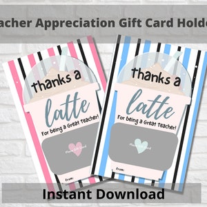 Teacher Gift Card Holder Printable, Teacher Thank You, Teacher Appreciation, Special Teacher, Printable Gift Card Holder