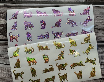 Pegatinas de gatos en miniatura: adorables pegatinas de gatos diminutos, pegatinas para agenda, material para scrapbooking, calcomanías para portátil, regalo para amantes de los gatos