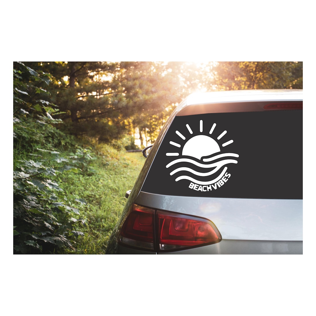 Beach Vibes Outdoor Vinyl Sticker Decal, Summer Vinyl Sticker, Ocean ...