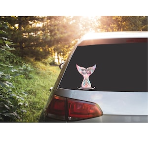 Mermaid Tail Decal | Get off my tail sticker | Get off my bumper decal