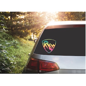 Mountain Sunset Decal | Sunrise Sticker | Mountain Explorer Sticker for the outdoor adventurer
