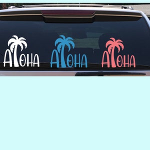 Aloha Palm Tree Decal | Aloha Sticker | Tropical Sticker for car, laptops, tumblers