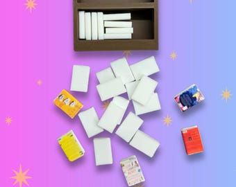 Mini Book 3d printed BLANKS for Mini Book Shelf Doll House 1:12 Tiny Miniature white books for TBR Jars and DIY projects